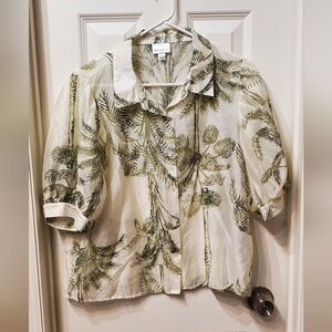 Bailey 44 Palm Leaf Print Top Size Large